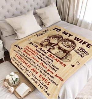 To My Wife Blanket 50x60 Romantic Gift Cartoon Couple Inspired Throw New Sealed